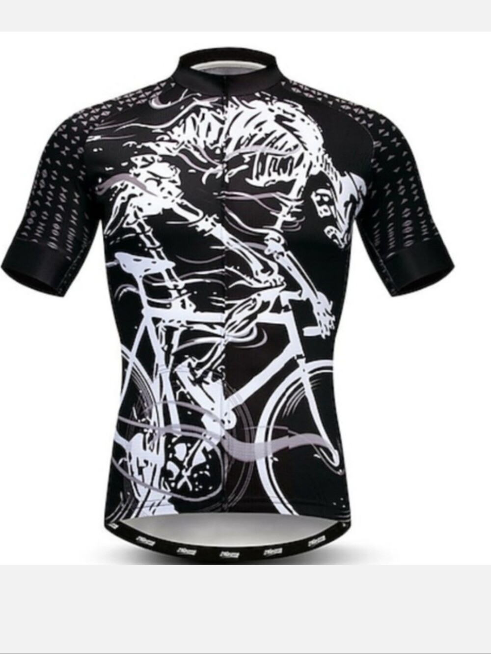 Cycling Graphic Men's Short Sleeve Jersey - Black/White